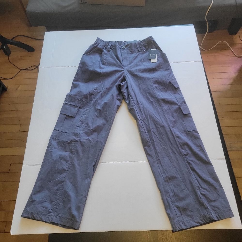 No Comment Cargo Gray Women Pants Size Large Wide Leg